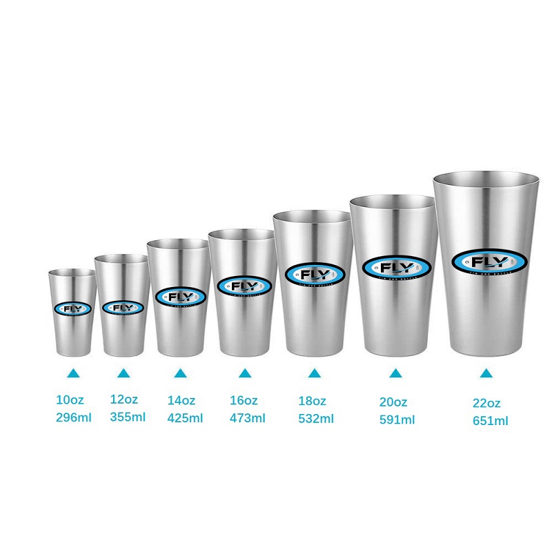 Tamaños de copas de aluminio anodizado