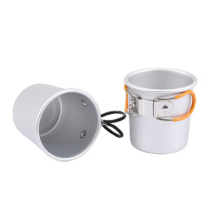 Tazas de café de aluminio de 150 ml con asa