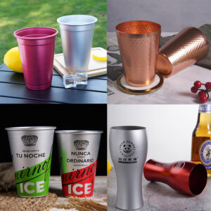 Tipos de vasos de aluminio de colores
