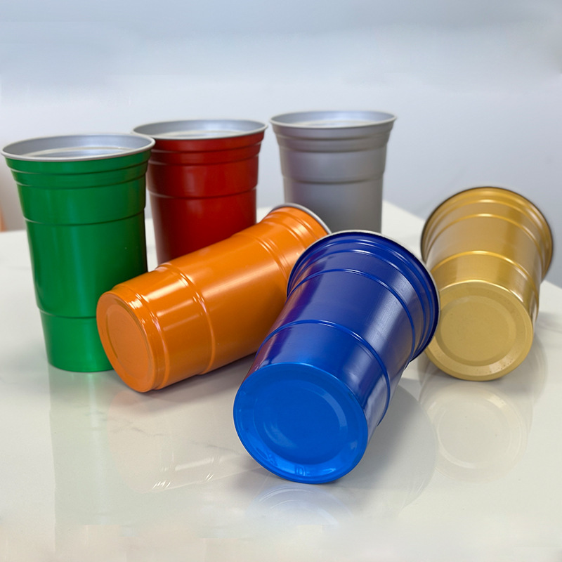 Vaso de aluminio de color desechable