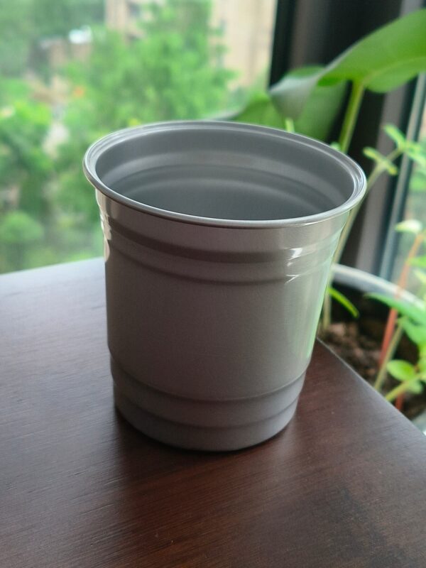 Vaso de aluminio desechable de 9 oz