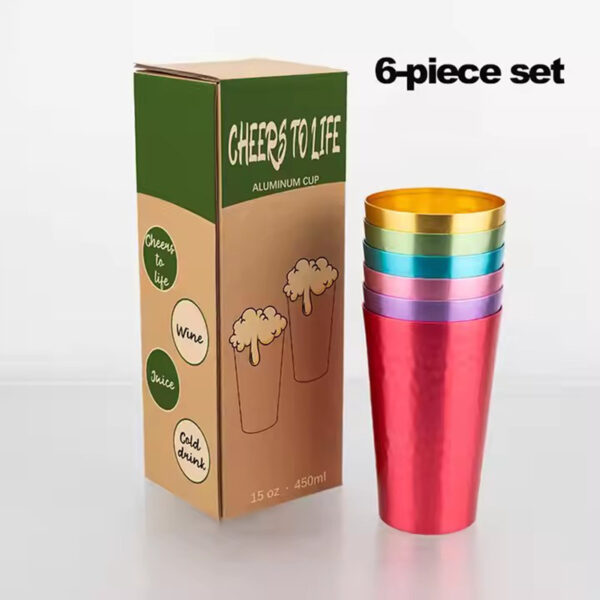 Vasos de cerveza de aluminio martillado - 6 colores - 15 oz