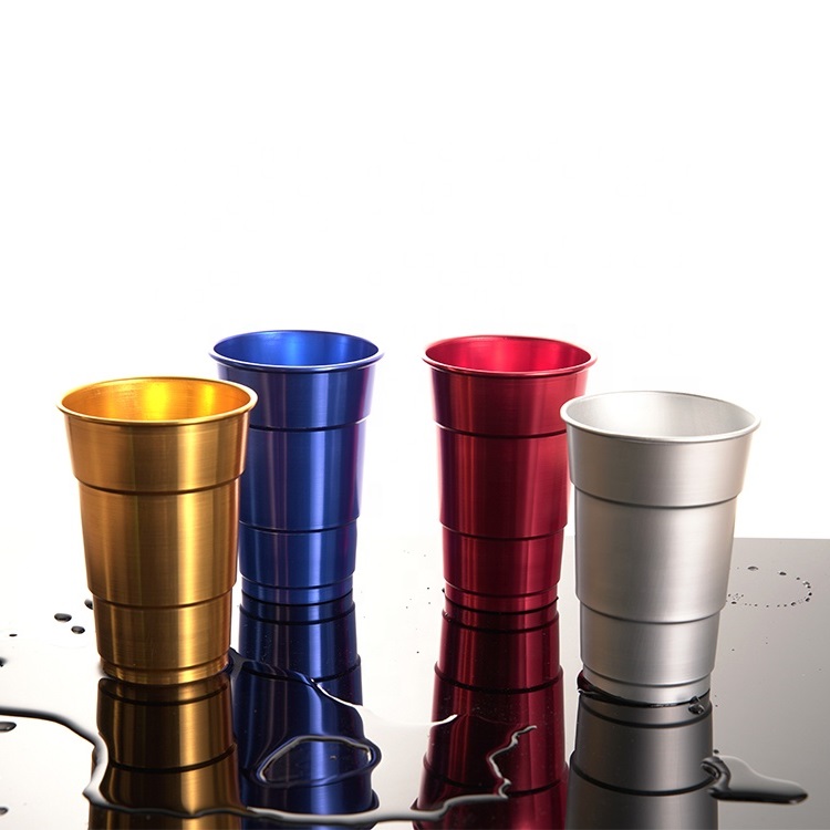 vasos desechables de aluminio de colores