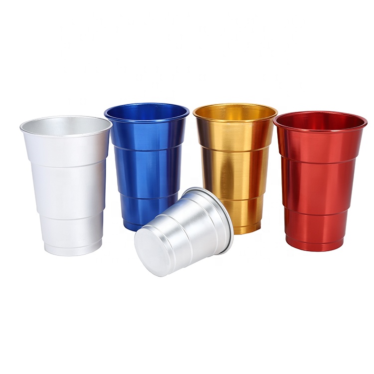 vasos desechables de aluminio de colores