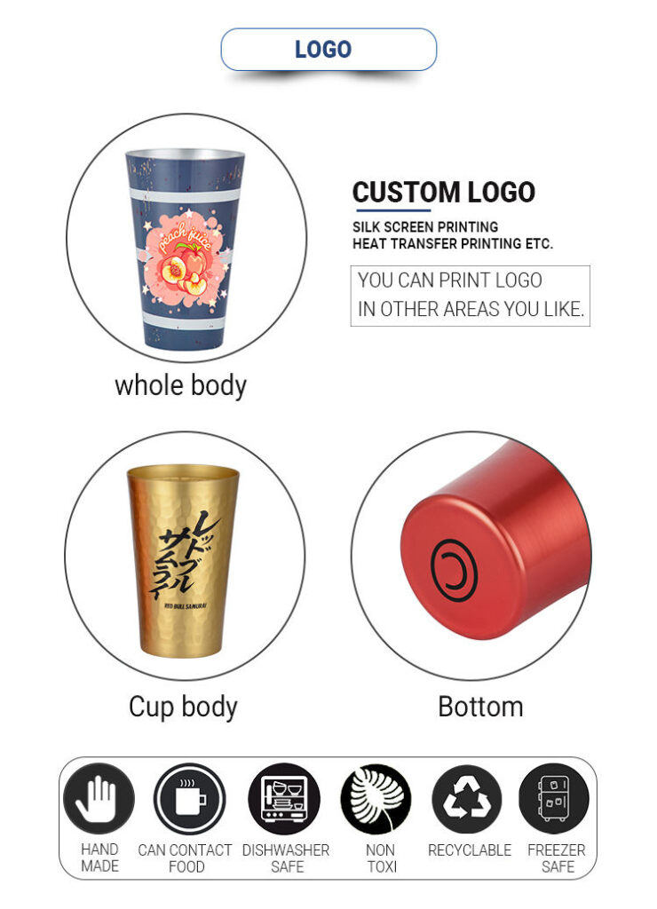 logotipo personalizado para tazas de aluminio