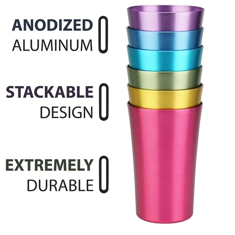 taza apilable de aluminio
