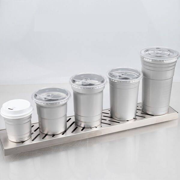 vaso desechable de aluminio con tapa