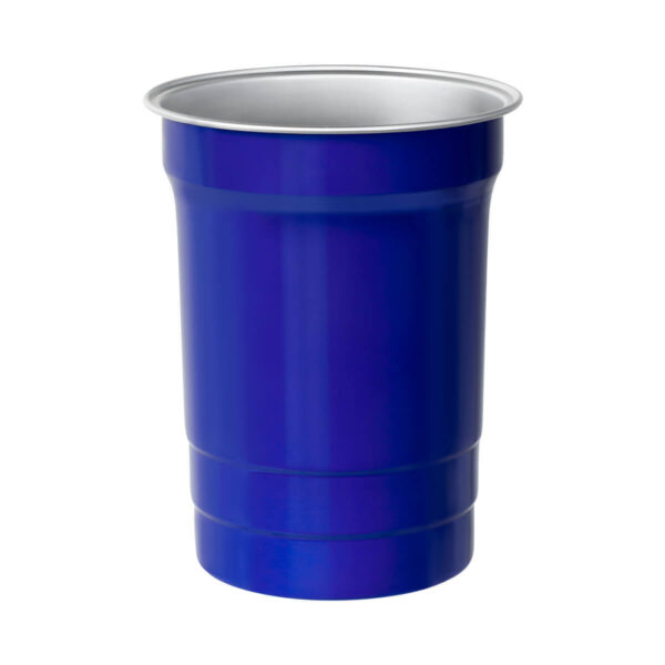 vaso desechable de aluminio azul