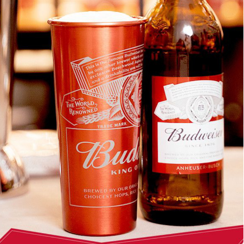 vasos de cerveza de aluminio Budweiser