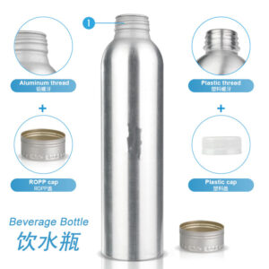 Botella de agua de aluminio de 1 litro