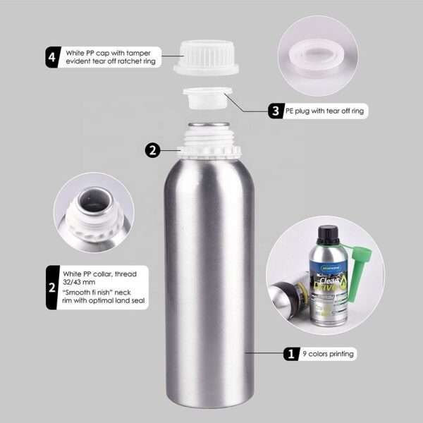 Botella de aceite esencial de aluminio de 1 L