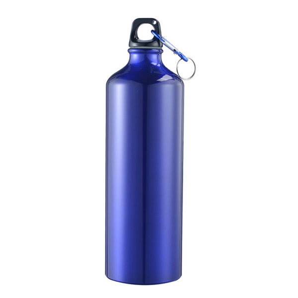 Botella de agua de aluminio azul de 1 litro