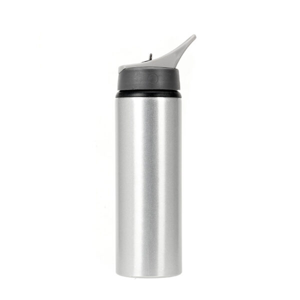 Botella deportiva de aluminio brillante