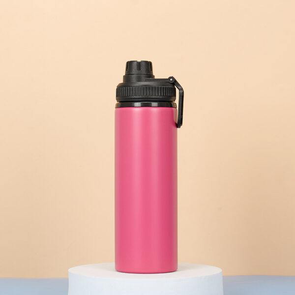 Botella deportiva de aluminio rosa