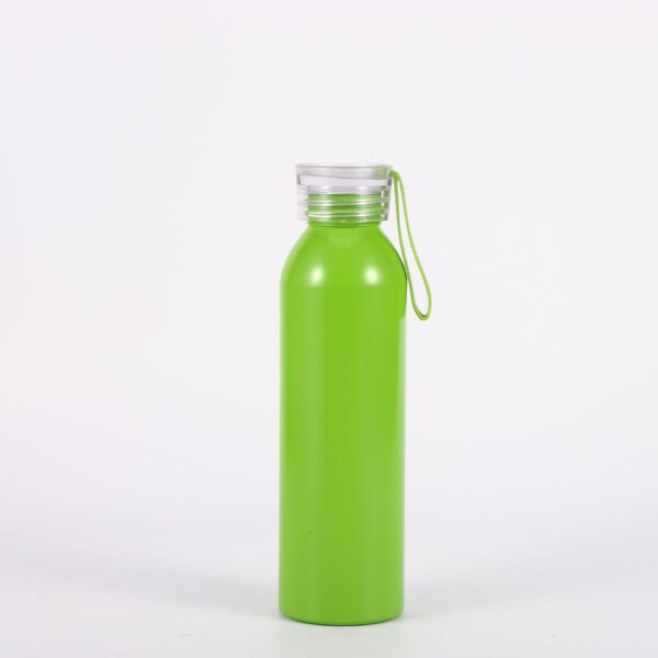 Botellas de aluminio de color verde amarillento para agua potable