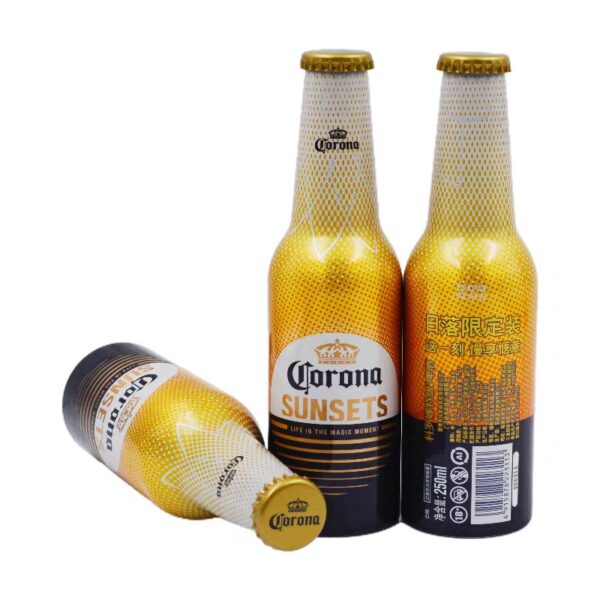 Corona de botella de aluminio puesta de sol