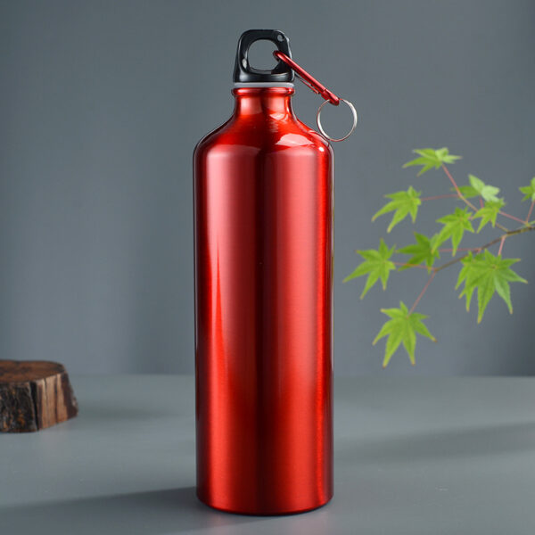 Botella de agua de aluminio roja de 1 litro