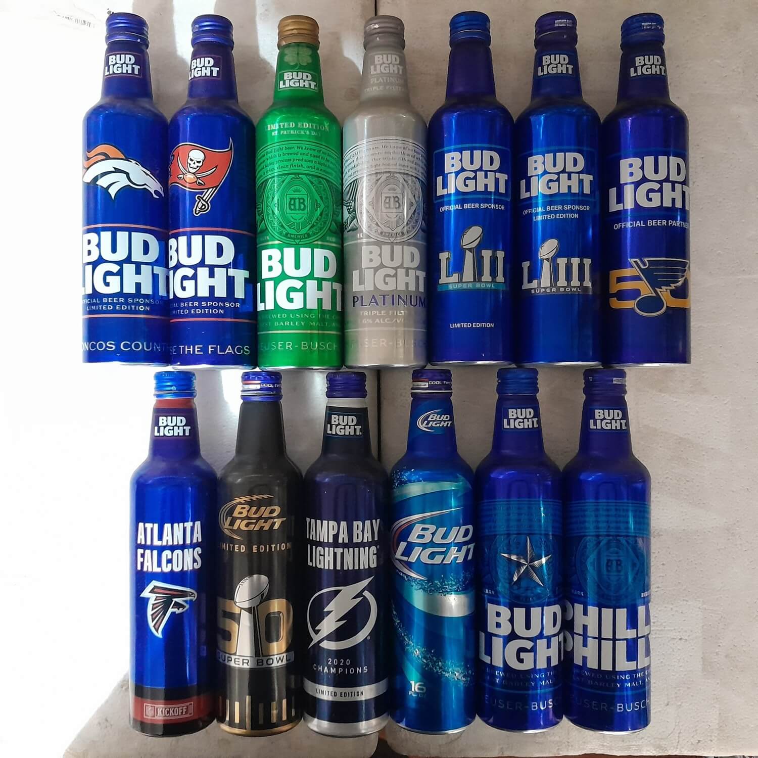 Tapa ROPP para botellas de cerveza Bud Light de aluminio