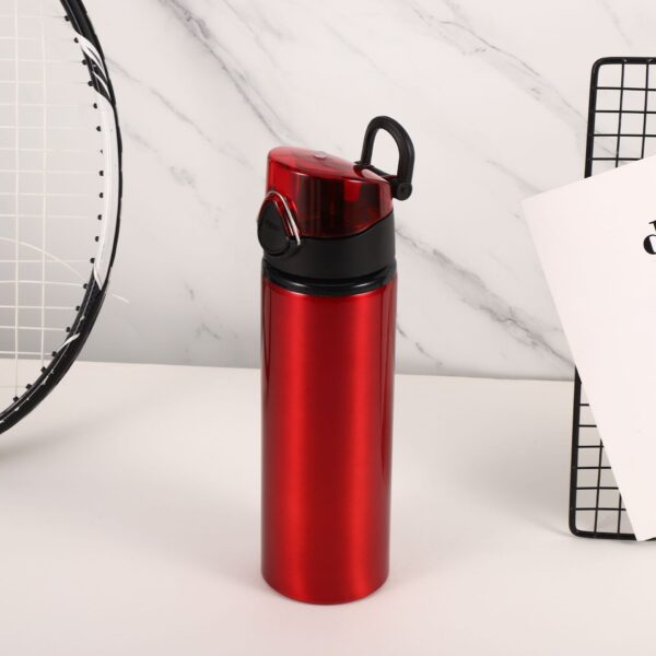 botella deportiva de aluminio rojo
