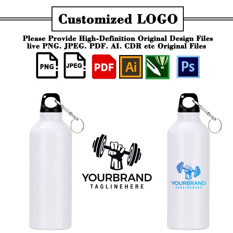 Botellas de aluminio con logotipo personalizado