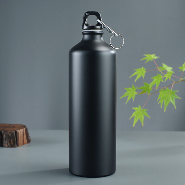 Botella de aluminio negro mate para agua de 1 litro