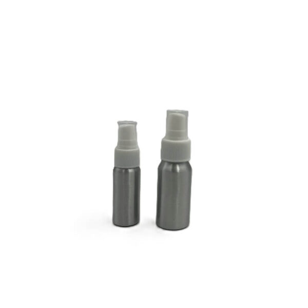 Pequeño recipiente de aluminio para perfumes.