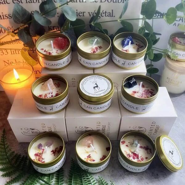 Velas doradas en lata para regalo