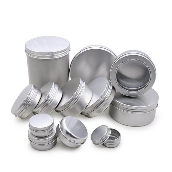 latas de aluminio, contenedores con tapa