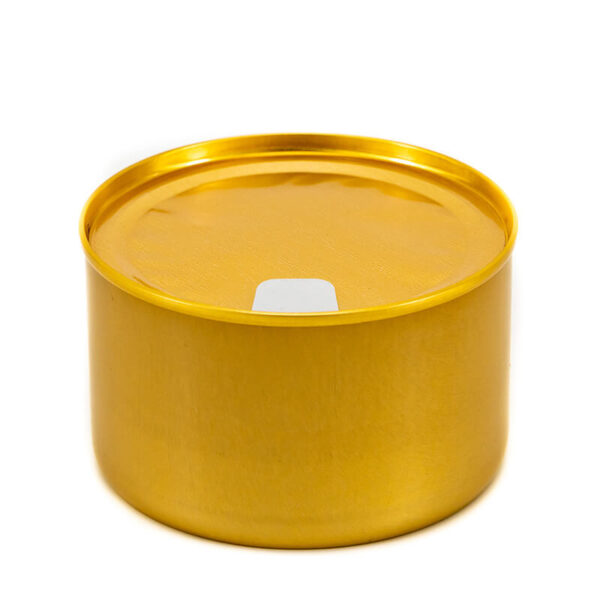 Recipiente para alimentos de aluminio dorado con tapa extraíble de aluminio