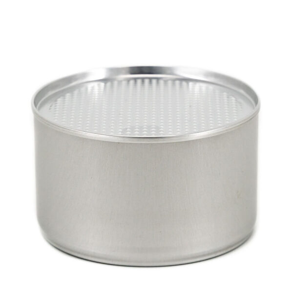 Recipiente para alimentos de aluminio plateado con tapa de aluminio