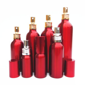 contenedores de aluminio rojo para perfumería
