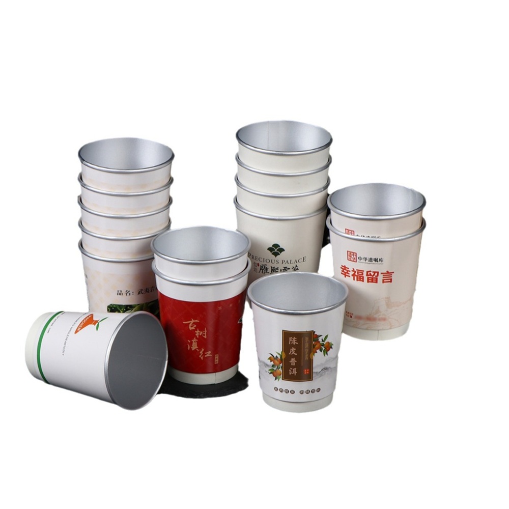 Vasos de papel desechables con laminado de aluminio