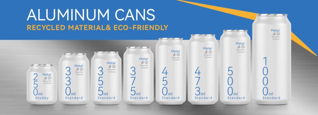 tamaños de latas de aluminio