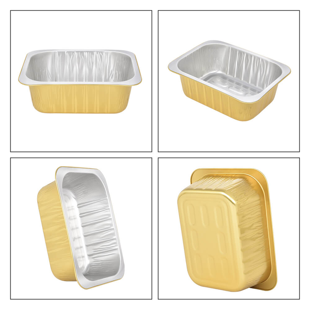 Rectangularoro Recipientes De Aluminio Desechables