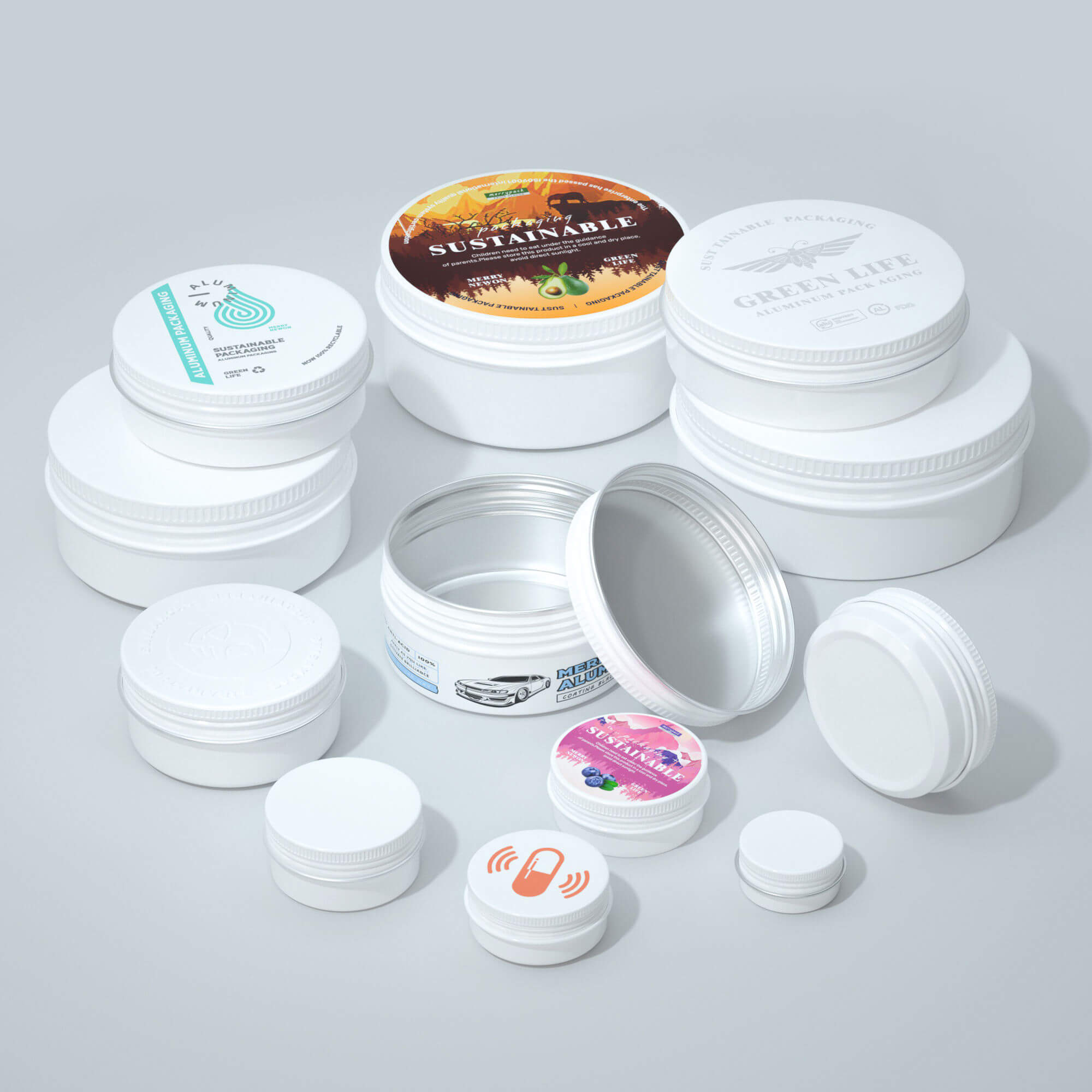 Tarros De Aluminio Blanco