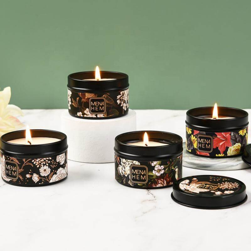 Latas Decoradas Para Velas Negro