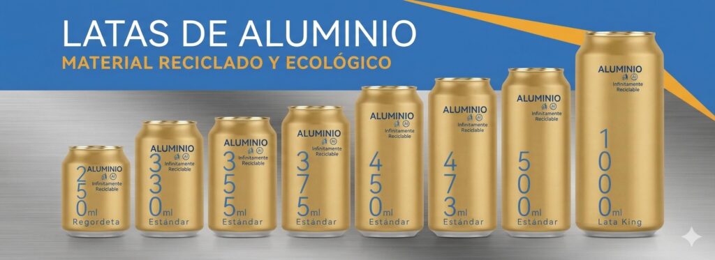 Serie De Latas De Aluminio Doradas