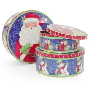 Redondo Latas De Galletas Navidenas