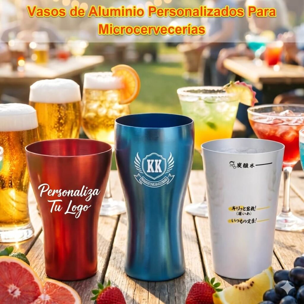 Marca De Cerveza En Taza De Aluminio