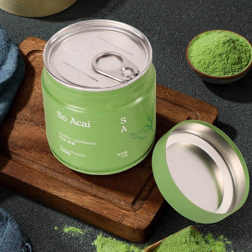 Verde Lata Hermetica Para Matcha