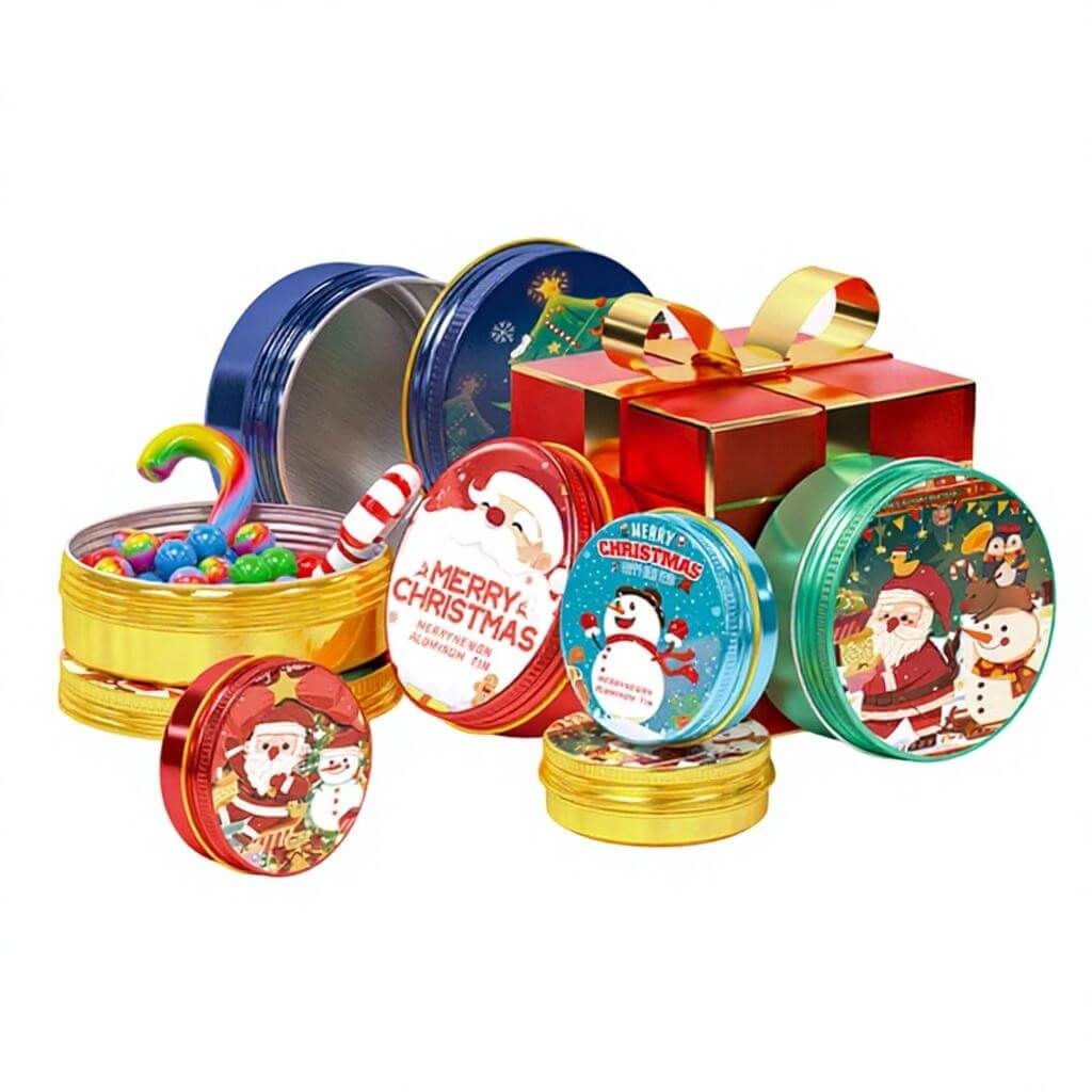 Latas De Dulces Navidenos Aluminio