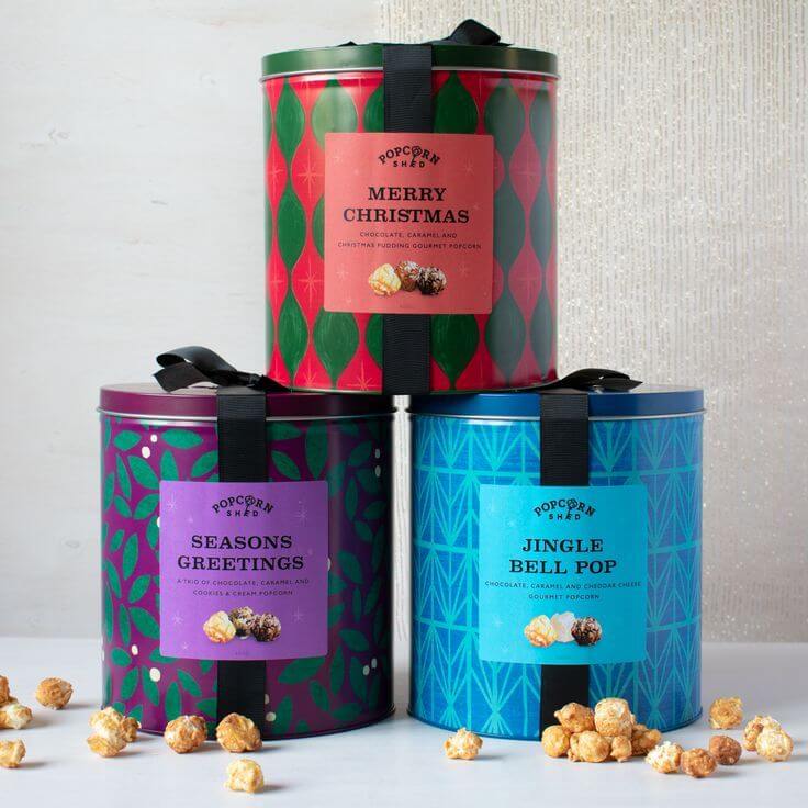 Latas De Palomitas De Maiz Navidena